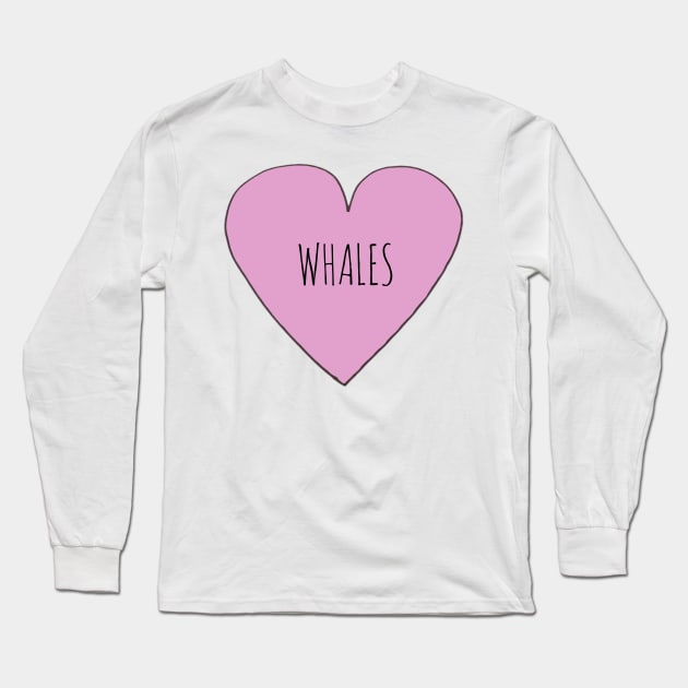 WHALE LOVE Long Sleeve T-Shirt by wanungara